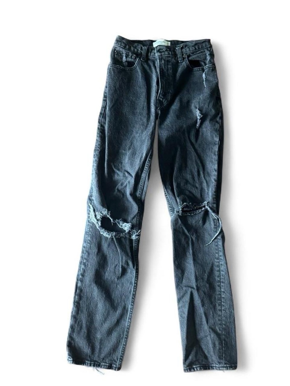 Abercrombie & Fitch High-Rise Distressed Black Jeans